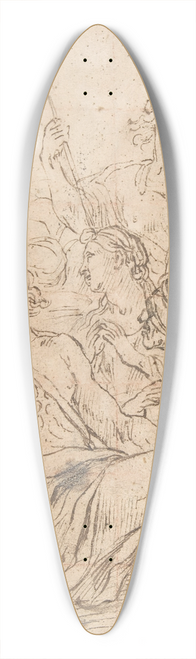 Luca Giordano - Fragment of a Composition with a Reclining Semi-Nude Man Surrounded by Soldiers and Other Onlookers in a Landscape 39.3 inch art pintail longboard deck