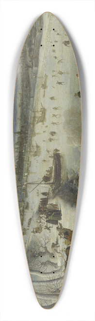 Lucas van Valckenborch - View of Antwerp with Frozen Schelde 39.3 inch art pintail longboard deck