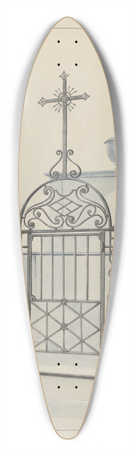 Lucien Verbeke - Iron Gate and Fence 39.3 inch art pintail longboard deck