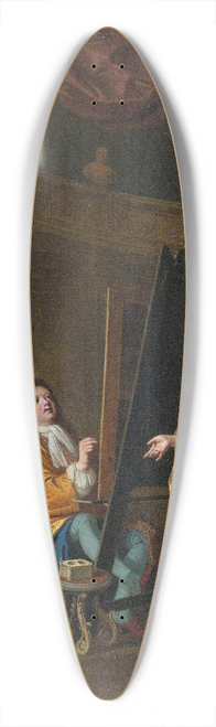 Ludolf Bakhuysen - An Artist in his Studio, Painting the Portrait of a Lady 39.3 inch art pintail longboard deck