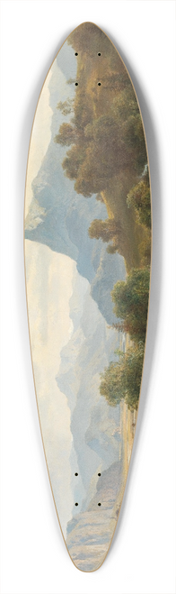 Ludwig Halauska - View of the Alps from Maienfeld in Graubnden towards Liechtenstein 39.3 inch art pintail longboard deck