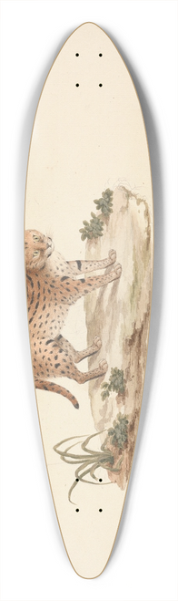 Luigi Balugani - African Wildcat or Serval 39.3 inch art pintail longboard deck