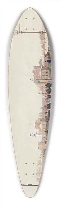 Luigi Loir - Figures On A Bridge In The Snow 39.3 inch art pintail longboard deck
