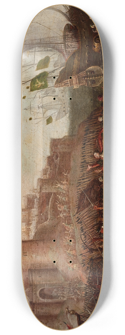 Circle of Juan de la Corte - Deborah and Barak against Sisera 8.25 inch art skate deck
