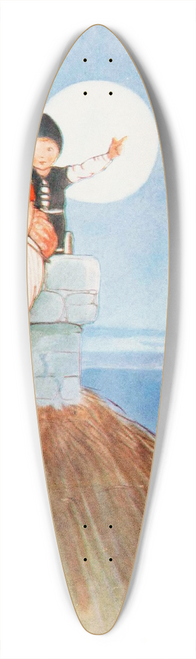 Mabel Lucie Attwell - The Shepherdess and the Chimney Sweeper 39.3 inch art pintail longboard deck