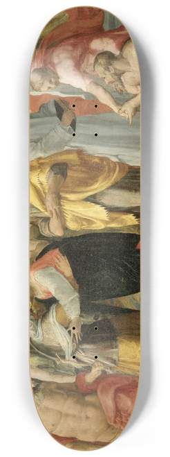 Circle of Pellegrino Tibaldi - Visitation (Meeting of Mary and Elizabeth in the Presence of Saints Joseph and Jerome) 8.25 inch art skate deck