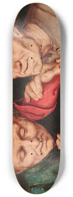 Circle of Quentin Metsys - Two Men At Prayer 8.25 inch art skate deck
