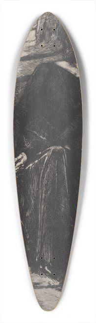 Marcel Roux - In het zwart geklede vrouw, leunend tegen muur 39.3 inch art pintail longboard deck