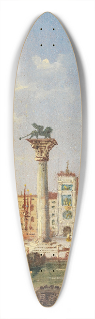 Marco Grubacs - A view of St Marks Column and the Campanile 39.3 inch art pintail longboard deck