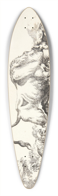 Marcus de Bye - Titelblad til Jagt efter tyre, ulve, vildsvin og bjrne 39.3 inch art pintail longboard deck