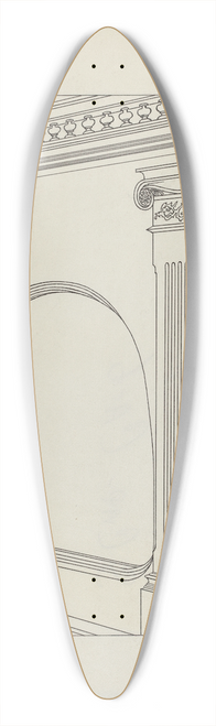 Margaret Gordon - Porthole and Woodwork Detail 39.3 inch art pintail longboard deck