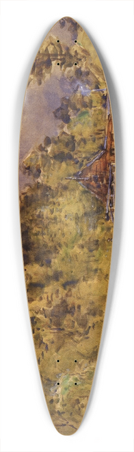 Margaret Stoddart - Old cottage, Arthurs Pass 39.3 inch art pintail longboard deck