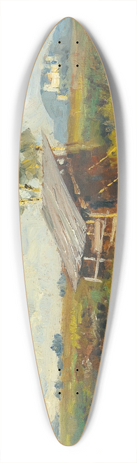 Marie Egner - Summer in the Salzburg moors with a view of the fortress 39.3 inch art pintail longboard deck