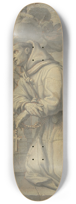 Claude Franois - St. Paschal Baylon Adoring the Blessed Sacrament 8.25 inch art skate deck
