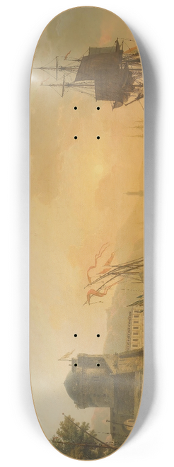 Claude-Joseph Vernet - A Grand View Of The Sea Shore Enriched With Buildings, Shipping And Figures 8.25 inch art skate deck