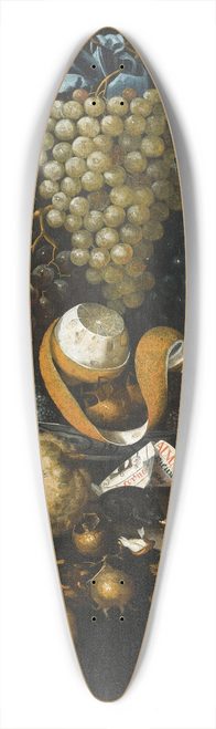 Martinus Nellius - A Still Life Of Blue And White Grapes, Walnuts,A Half-Peeled Lemon And Blackberries In A Wan-Li Porcelain Bowl 39.3 inch art pintail longboard deck