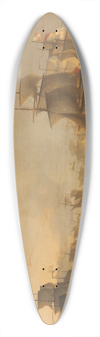 Martinus Schouman - Clash of the Dutch and British Fleets during the Passage of the Dutch Flotilla to Boulogne (1804) 39.3 inch art pintail longboard deck
