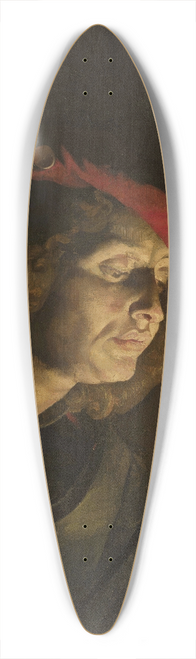 Matthias Stom - Soldier lighting a candle 39.3 inch art pintail longboard deck