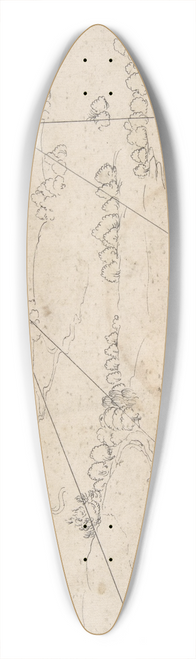 Matthus Merian the elder - Perspectival Study with a View of a Medieval City 39.3 inch art pintail longboard deck