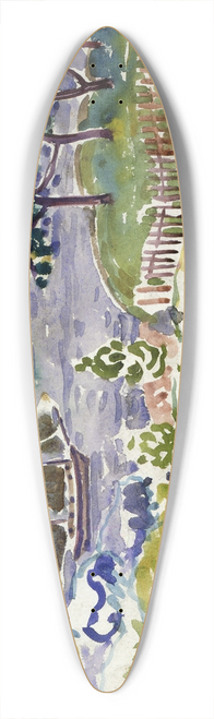 Maurice Prendergast - Inlet with Sailboat, Maine 39.3 inch art pintail longboard deck