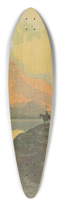 Maxfield Parrish - And when they had ascended that mountain they saw a city than which eyes had not beheld any greater 39.3 inch art pintail longboard deck