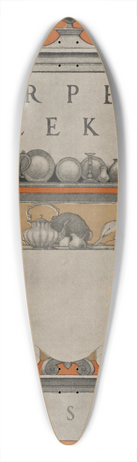 Maxfield Parrish - Harpers weekly, Christmas 39.3 inch art pintail longboard deck
