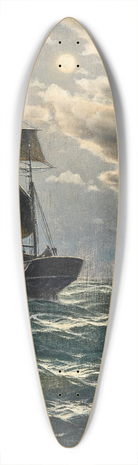 Max Jensen - Fishermen in the moonlight 39.3 inch art pintail longboard deck