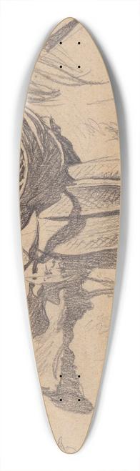 Maynard Dixon - For Cowboys Saddle Gear, Hill Camp, Oregon 39.3 inch art pintail longboard deck