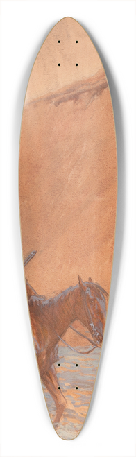 Maynard Dixon - The fugitives horse plunged into the deep water 39.3 inch art pintail longboard deck