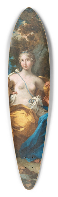 Michele Rocca - Latona and her children, Apollo and Diana, in a moonlit landscape 39.3 inch art pintail longboard deck