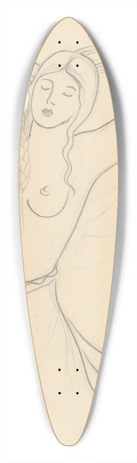 Mikul Galanda - A Girl with a Sickle 39.3 inch art pintail longboard deck