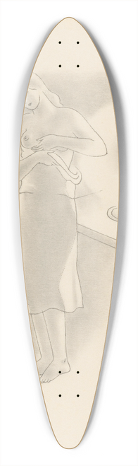 Mikul Galanda - Woman with Shirt I. 39.3 inch art pintail longboard deck