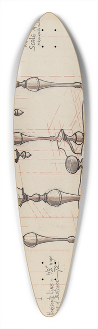 M. Rosenshield-von-Paulin - Slate-top Table 39.3 inch art pintail longboard deck