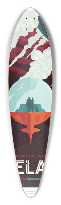 NASA - Enceladus 39.3 inch art pintail longboard deck