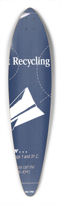 National Institutes of Health - NIH pilot recycling project II 39.3 inch art pintail longboard deck