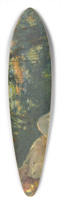 Nazmi Ziya Gran - Lady in Pink on a Chaise Longue 39.3 inch art pintail longboard deck