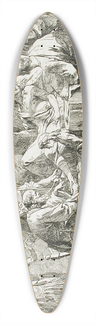 Nel Hall - Wounded Antiochus after His Fall Dictating His Will 39.3 inch art pintail longboard deck