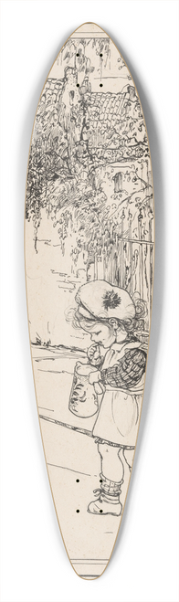 Nelly Spoor - Peutermeisje met kan op een straat 39.3 inch art pintail longboard deck