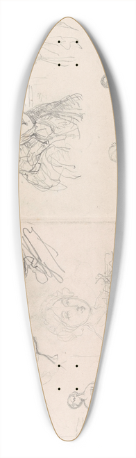 Nicaise De Keyser - Attitudes and Heads 39.3 inch art pintail longboard deck
