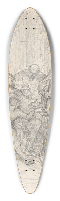 Nicaise De Keyser - Christopher Columbus and his Sick Son in the Monastery La Rabida 39.3 inch art pintail longboard deck