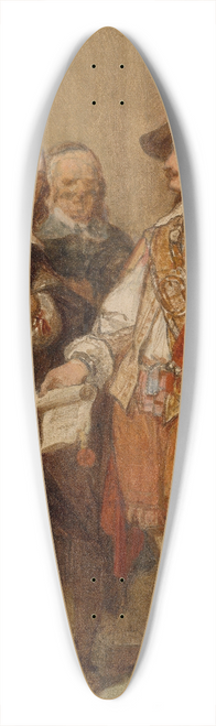 Nicaise De Keyser - Foundation of the Antwerp Academy by David Teniers II 39.3 inch art pintail longboard deck