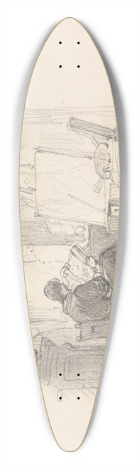 Nicaise De Keyser - Reading Man in Painters Studio 39.3 inch art pintail longboard deck