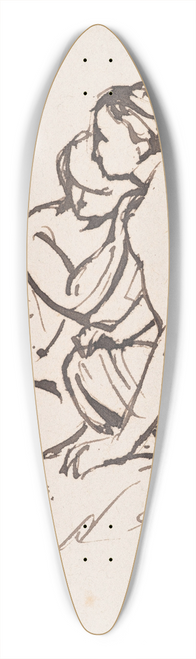 Nicaise De Keyser - Seated Man and Woman 39.3 inch art pintail longboard deck