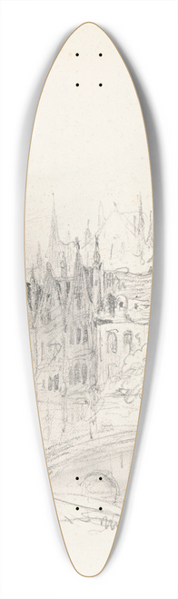 Nicaise De Keyser - View from the Meebrug, on the Steenhouwersdijk in Bruges 39.3 inch art pintail longboard deck