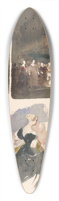 Nicaise De Keyser - Woman Bathing in the River, Christ and the Adulteress, Cornelis van der Geest and Woman Seen from the Back 39.3 inch art pintail longboard deck