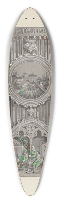 Nicholas Acampora - Wall Paper and Border 39.3 inch art pintail longboard deck