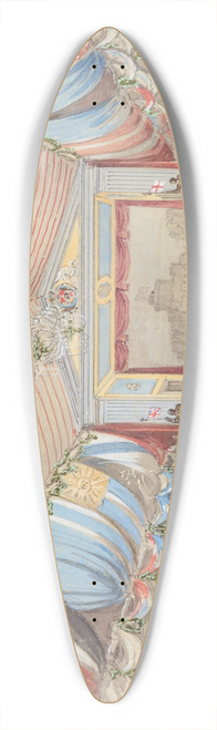 Nicholas Chevalier - Sketch of the performance played on board HMS Galatea (looking towards the stage) 39.3 inch art pintail longboard deck