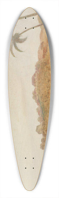 Nicholas Pocock - View of Barbados 39.3 inch art pintail longboard deck