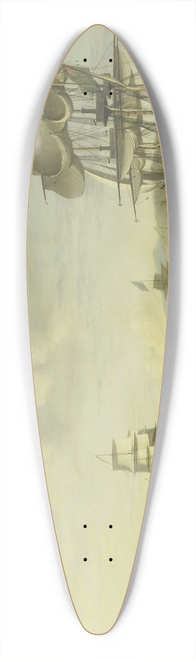 Nicolaas Baur - The Anglo-Dutch Fleet in the Bay of Algiers Backing up the Ultimatum to Release the Christian Slaves, 26 August 1816 39.3 inch art pintail longboard deck