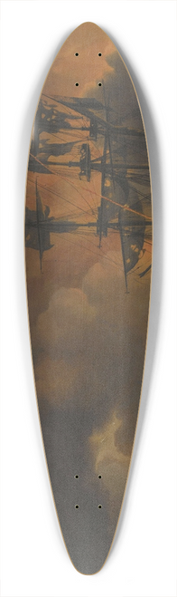 Nicolaas Baur - The fire on the Wharves of Algiers, shortly after the commencement of the Bombardment by the Anglo-Dutch Fleet, 27 August 1816 39.3 inch art pintail longboard deck